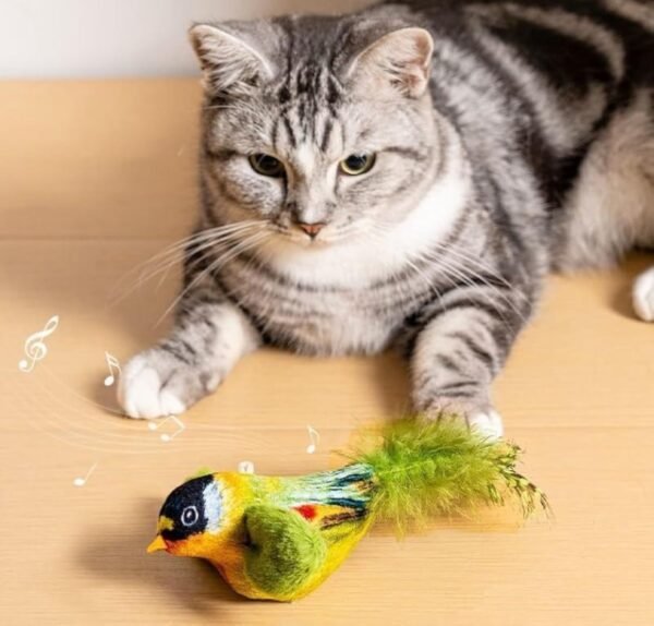 Flappy Chase Cat Toy, Flappy Chase Bird Cat Toy, FlappyChase Interactive Cat Toy, Chirping Bird Cat Toy Flapping Wings, Flying Interactive Simulation Electric Sparrow Shaking Bird - Image 6