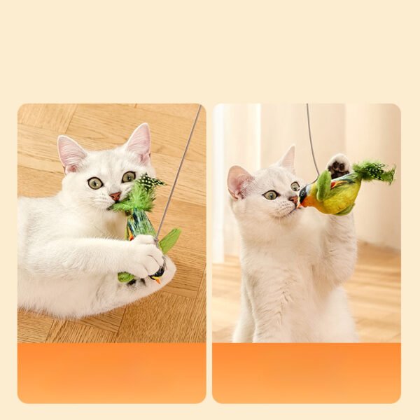 Flappy Chase Cat Toy, Flappy Chase Bird Cat Toy, FlappyChase Interactive Cat Toy, Chirping Bird Cat Toy Flapping Wings, Flying Interactive Simulation Electric Sparrow Shaking Bird - Image 10