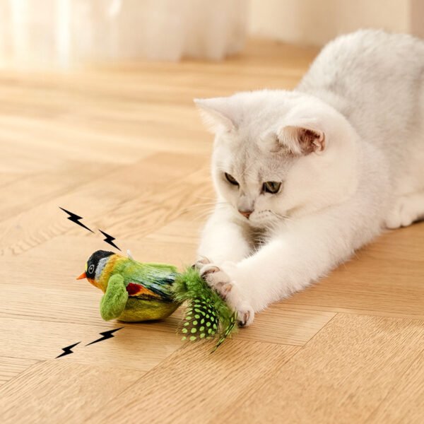 Flappy Chase Cat Toy, Flappy Chase Bird Cat Toy, FlappyChase Interactive Cat Toy, Chirping Bird Cat Toy Flapping Wings, Flying Interactive Simulation Electric Sparrow Shaking Bird - Image 9