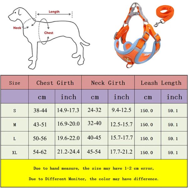 New Dog Leash And Harness Set Pet Dog Harness And Leash Set Adjustable Puppy Cat Harness Vest Reflective Walking No Pull Lead Leash For Small Dogs Chihuahua - Image 8