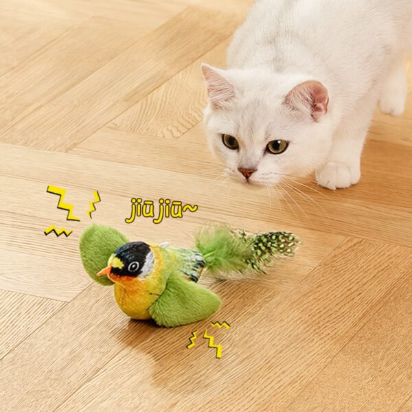 Flappy Chase Cat Toy, Flappy Chase Bird Cat Toy, FlappyChase Interactive Cat Toy, Chirping Bird Cat Toy Flapping Wings, Flying Interactive Simulation Electric Sparrow Shaking Bird - Image 8