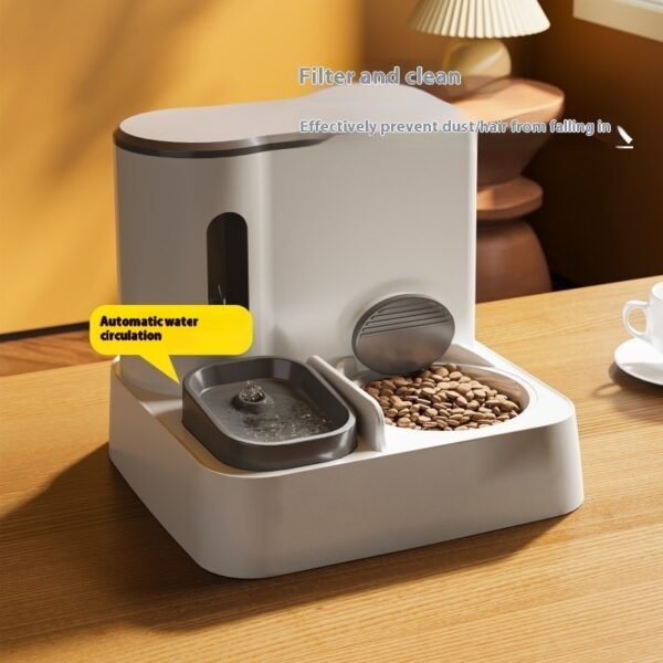 Cat Automatic Pet Feeder Water Dispenser Integrated Double Bowl Drinking Pet - Image 7
