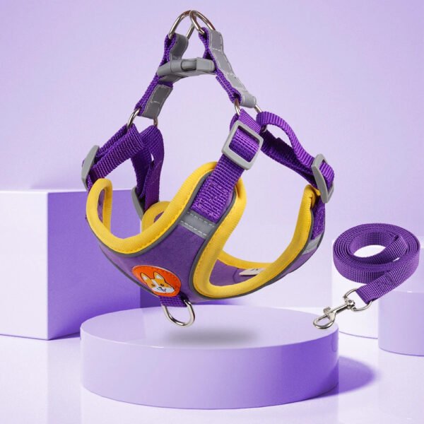 New Dog Leash And Harness Set Pet Dog Harness And Leash Set Adjustable Puppy Cat Harness Vest Reflective Walking No Pull Lead Leash For Small Dogs Chihuahua - Image 3