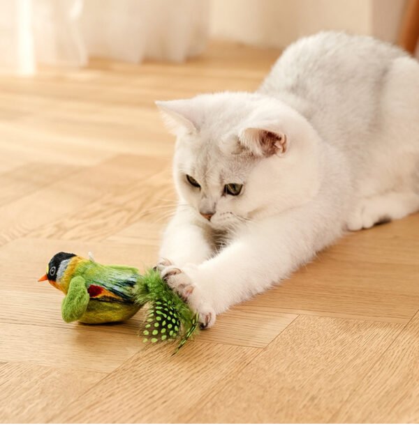 Flappy Chase Cat Toy, Flappy Chase Bird Cat Toy, FlappyChase Interactive Cat Toy, Chirping Bird Cat Toy Flapping Wings, Flying Interactive Simulation Electric Sparrow Shaking Bird - Image 4